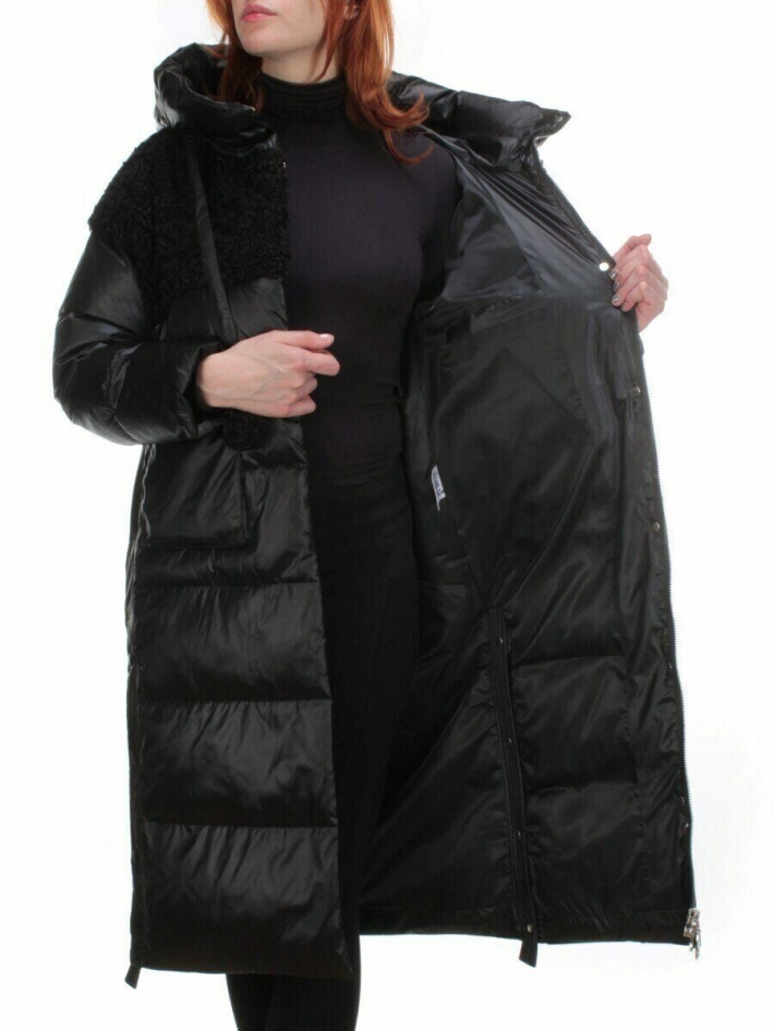 Пальто женское зимнее MEIYEE (200 гр. холлофайбера) черное 2NMB3M