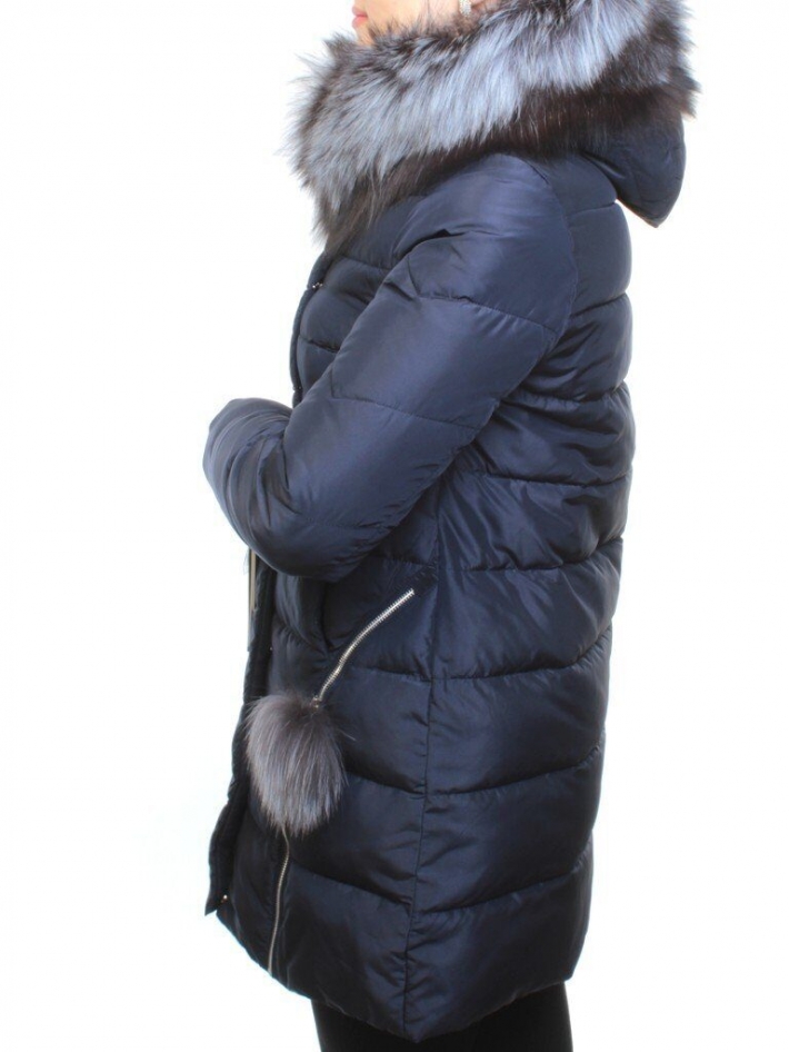 Пальто зимнее женское (холлофайбер, натуральный мех чернобурки) RY6HTG