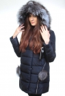 Пальто зимнее женское (холлофайбер, натуральный мех чернобурки) RY6HTG