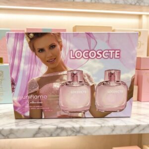 Подарочный набор парфюмерии Locoscte от бренда Uniflame включает два флакона по 50 мл с цветочно-фруктовым ароматом