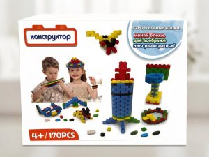 Детский развивающий конструктор «Строительные блоки», 170 деталей