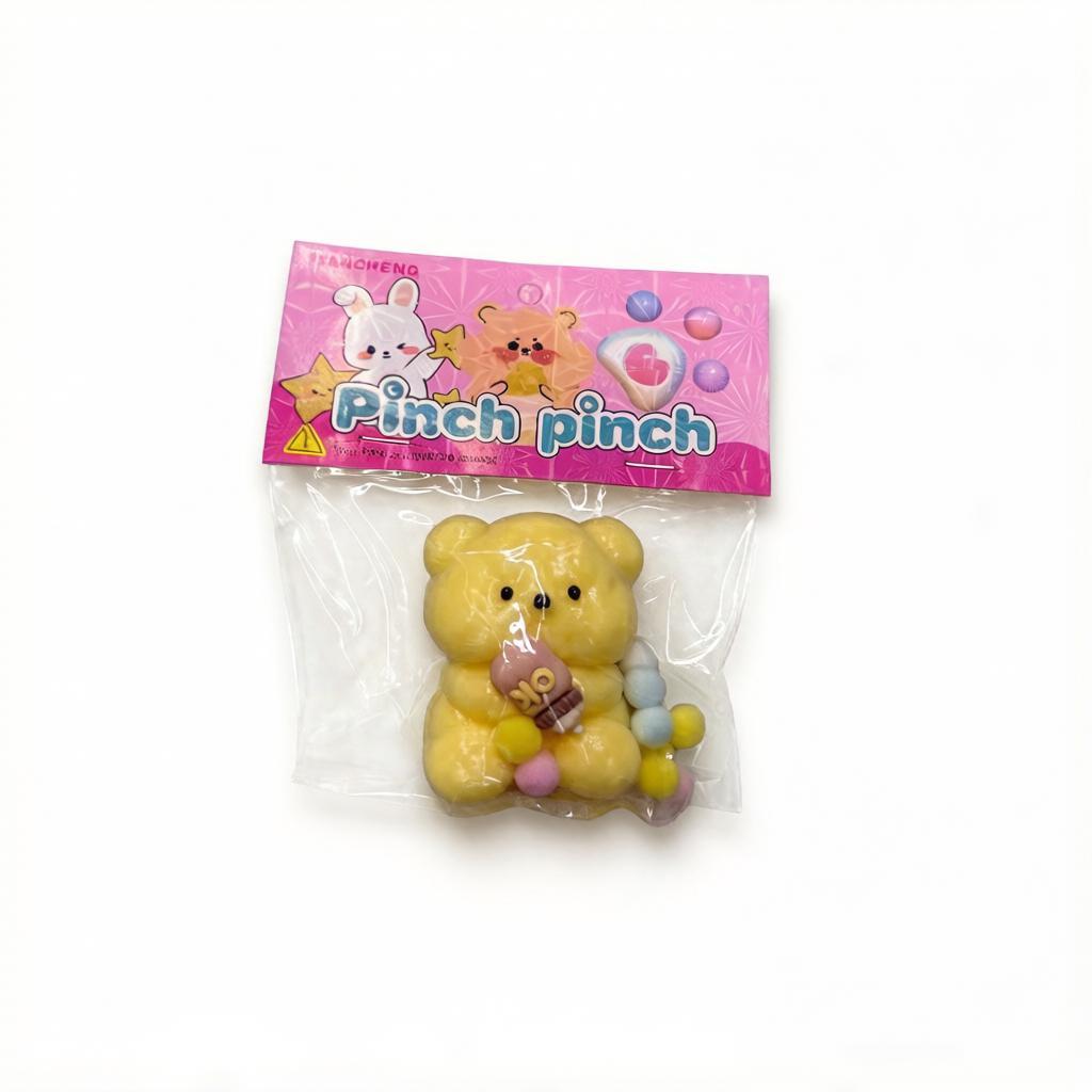 Игрушка-антистресс сквиш «Желтый мишка с медом» (Pinch Pinch)