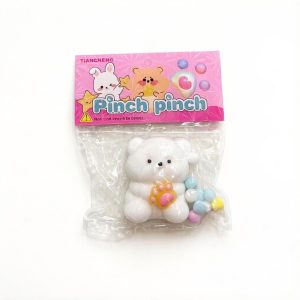 Игрушка-антистресс таба сквиш «Белый мишка с лапкой» (Pinch Pinch)