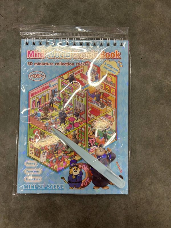 Детская развивающая книга-альбом с 5D наклейками «Mini House Scenic Book» (с пинцетом)