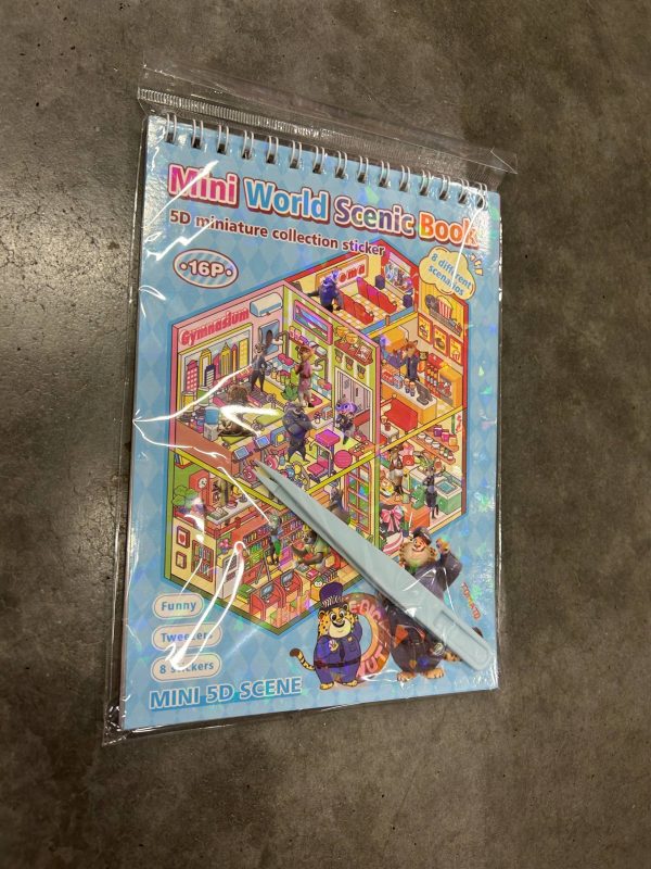 Детская развивающая книга-альбом с 5D наклейками «Mini House Scenic Book» (с пинцетом)