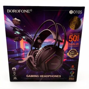 Игровые наушники Borofone BO105 Gaming Headphones с RGB подсветкой (Черные)