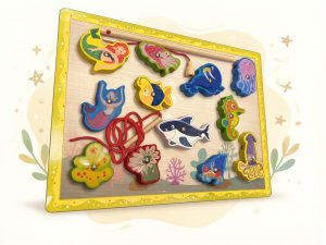 Деревянная магнитная игра-пазл «Морская рыбалка с русалками»