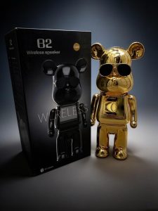Беспроводная портативная Bluetooth-колонка Мишка B2 (Bearbrick) — Золото